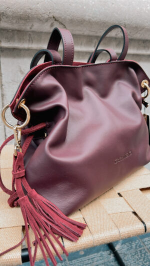 Bolso Lora Piel Burdeos
